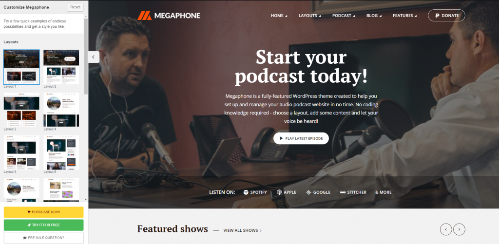 Megaphon-Homepage