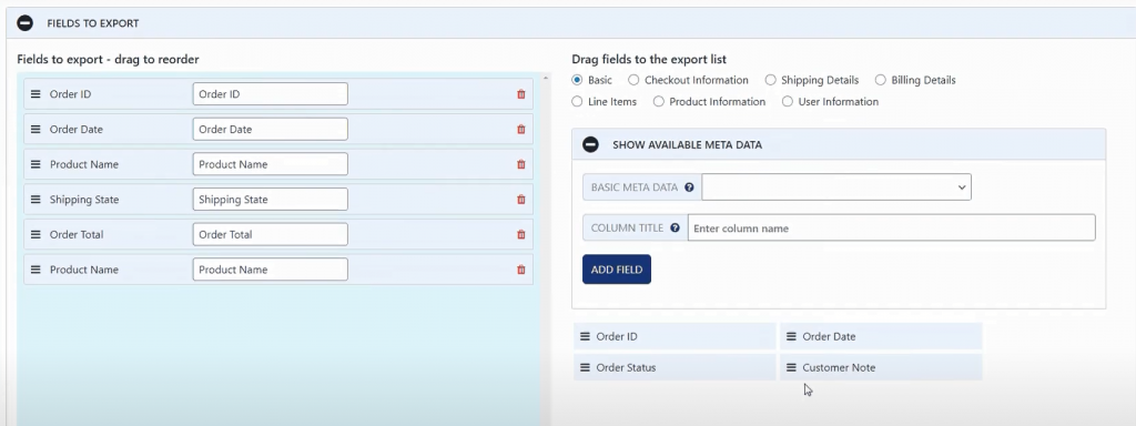 ช่อง WooCommerce เพื่อส่งออก