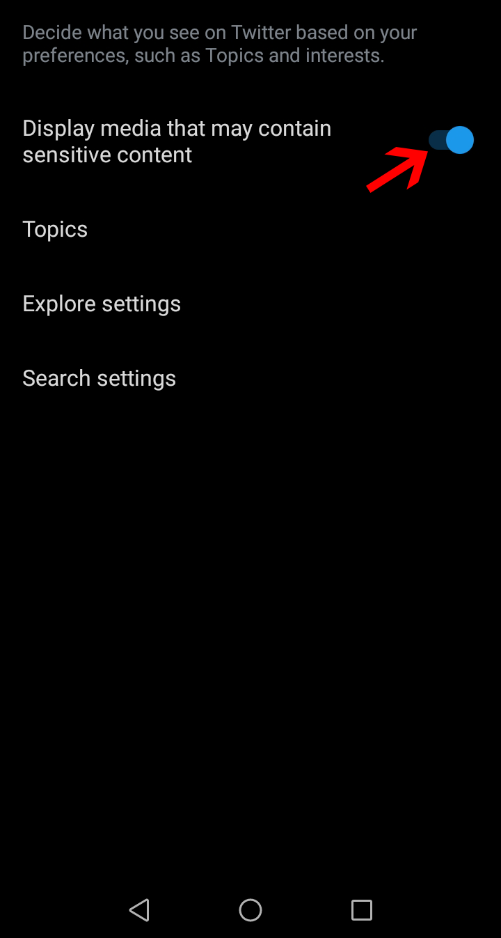 Mobil uygulamadan twitter'daki hassas içeriği kapatın