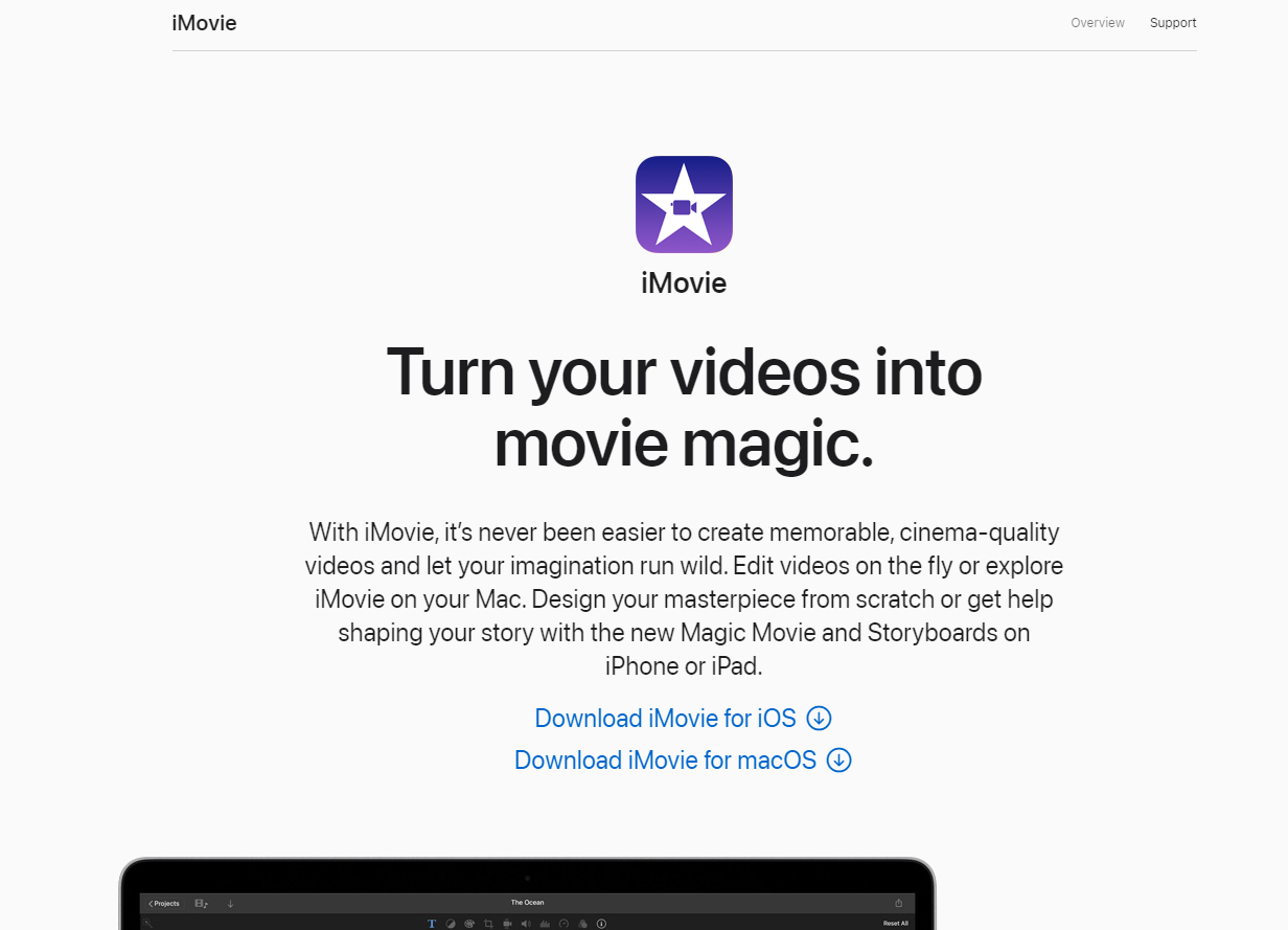 iMovie - Instgaram reels 的最佳視頻編輯應用程序