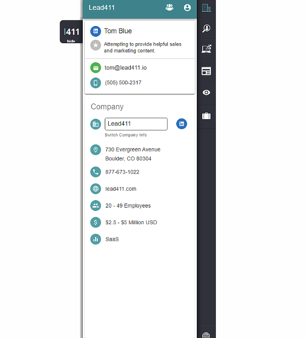 Una panoramica della dashboard di Lead411 in cui è possibile acquistare lead.