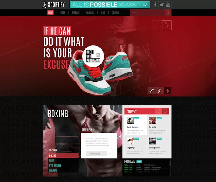 Sportify-gym-fitness-wordpress 主題