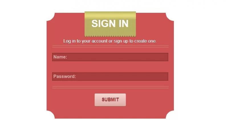 Formulário de login vermelho