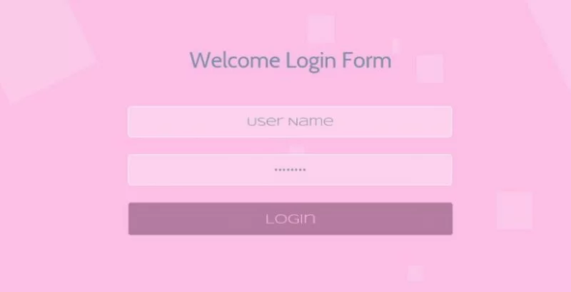 Formulário de login de boas-vindas responsivo