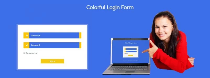 Formulário de login colorido