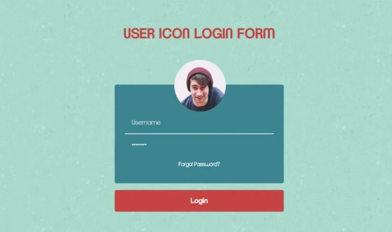 Formulário de login do ícone do usuário