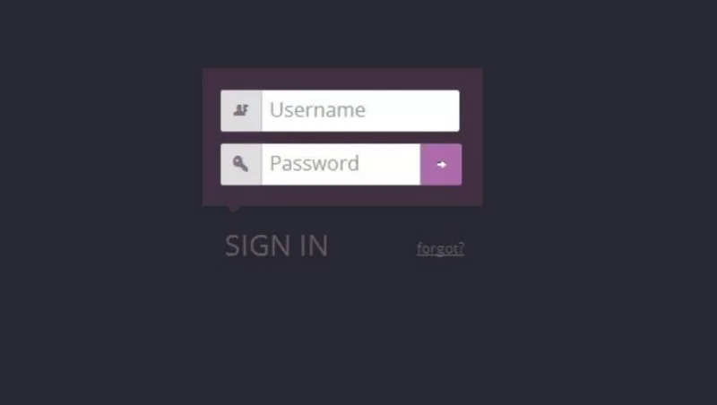 Formulário de login escuro de estilo mínimo