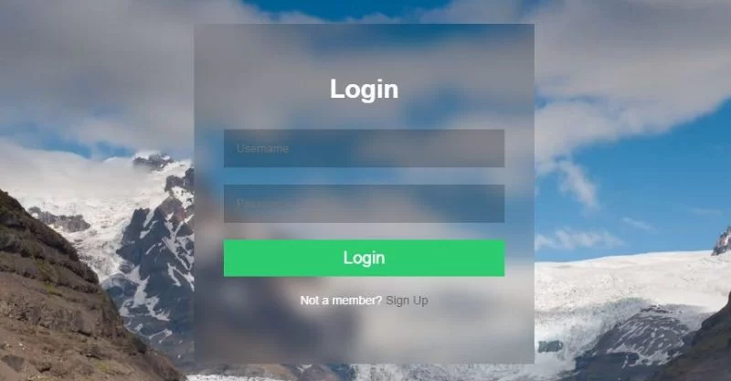 Caixa de login de fundo de vídeo desfocado CSS puro