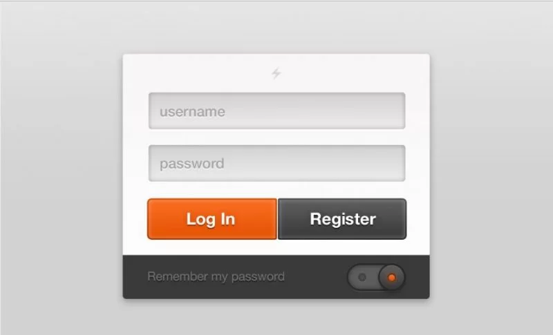 Interface de login vibrante CSS e PSD