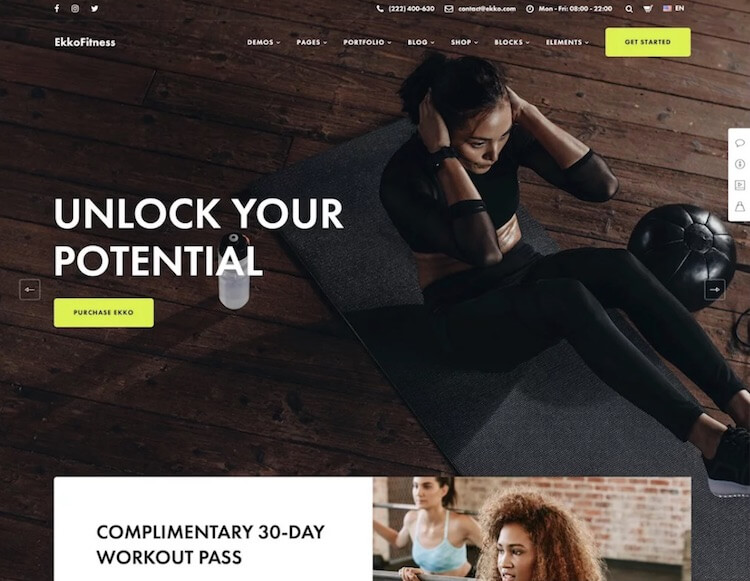 ekko-wordpress-fitness-teması