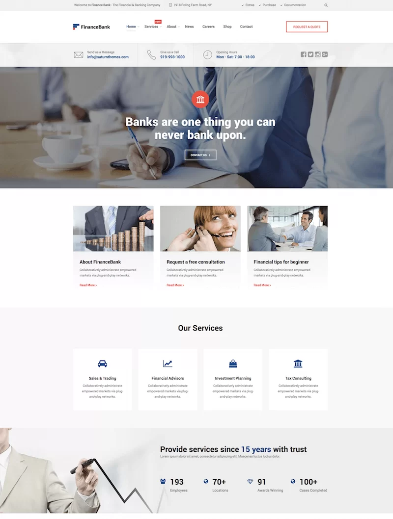 Tema WordPress FinanceBank