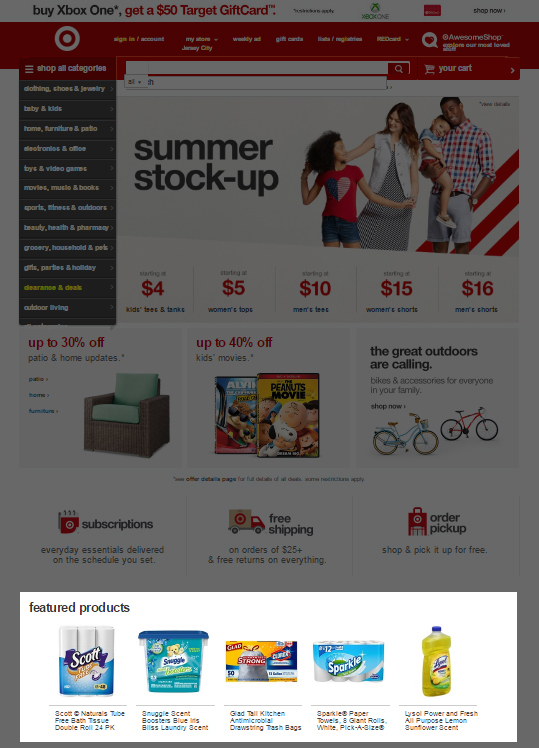 23 Target Featured products on home page - Ecommerce CRO Marketing Lessons from Ecommerce Giants