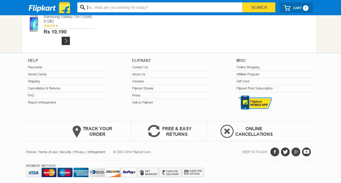 35 Flipkart eye catching return policy - Ecommerce CRO Marketing Lessons from Ecommerce Giants