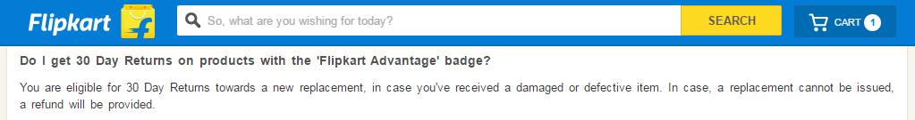 37 Flipkart 30 day return - Ecommerce CRO Marketing Lessons from Ecommerce Giants