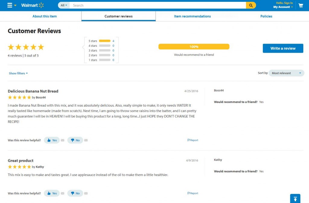 2 Walmart customer reviews 1024x674 - Ecommerce CRO Marketing Lessons from Ecommerce Giants