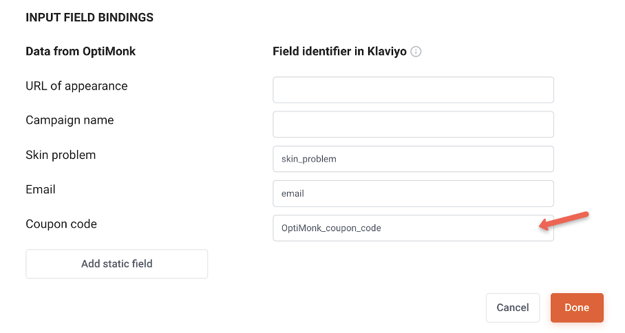 klaviyo optimonk integration 07 - How to Collect Data Through Popups to Personalize Your Klaviyo Email & SMS Flows