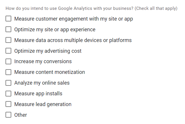 imaginea obiectivelor Google Analytics. Parte a tutorialului despre cum să configurați un anunț video YouTube