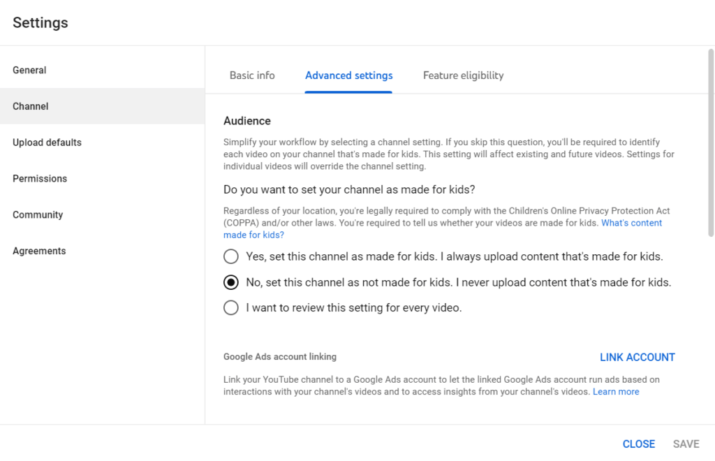 YouTube Studio Conectați YouTube la Google Ads. O parte a tutorialului despre cum să configurați un anunț YouTube