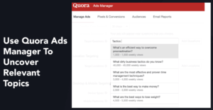 slide simmonds dari MozCon menunjukkan contoh pembuatan kampanye Manajer Iklan Quora