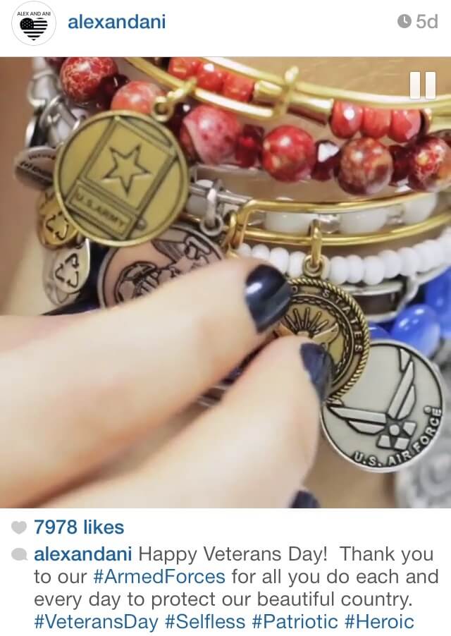 Alex ve Ani'den kıdemlilere odaklı tılsımlara sahip bir tılsım bileziği içeren Instagram gönderisi.