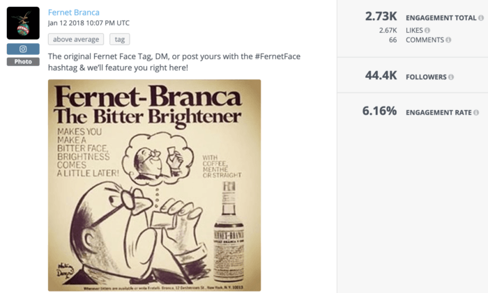 Ancienne publicité imprimée de Fernet mettant en vedette un vieil homme en train de froncer les sourcils