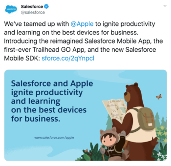 b2b brand salesforce mostra gráficos personalizados neste tweet