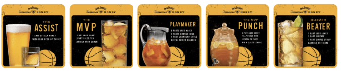 Sottobicchieri di marketing su Pinterest di Jack Daniel's con ricette di cocktail