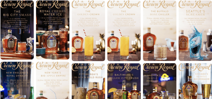 Crown Royal의 Pinterest 마케팅 보드