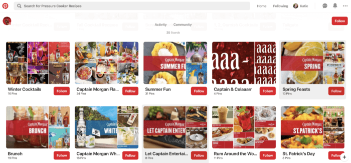 Pinterest-Marketing von Captain Morgan