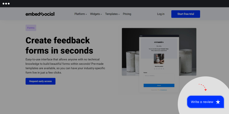 Pulsante di feedback popover mobile