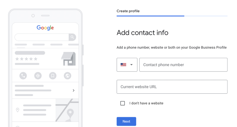 aggiungi telefono e sito Web in Google Business