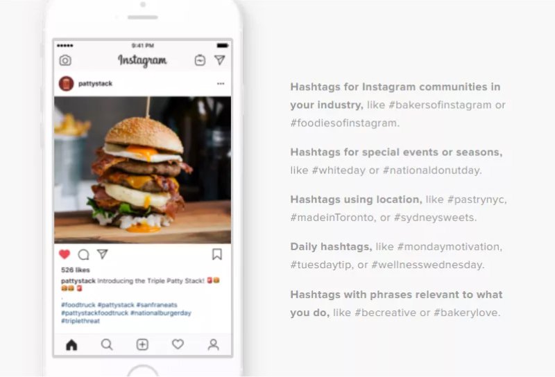 types de hashtags instagram