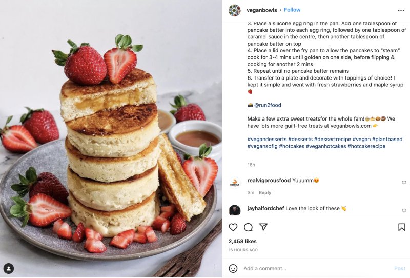 Hashtags alimentaires Instagram