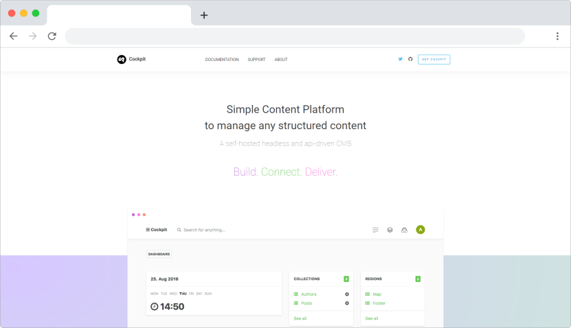 Ejemplo de plataforma de CMS headless de código abierto: Cockpit