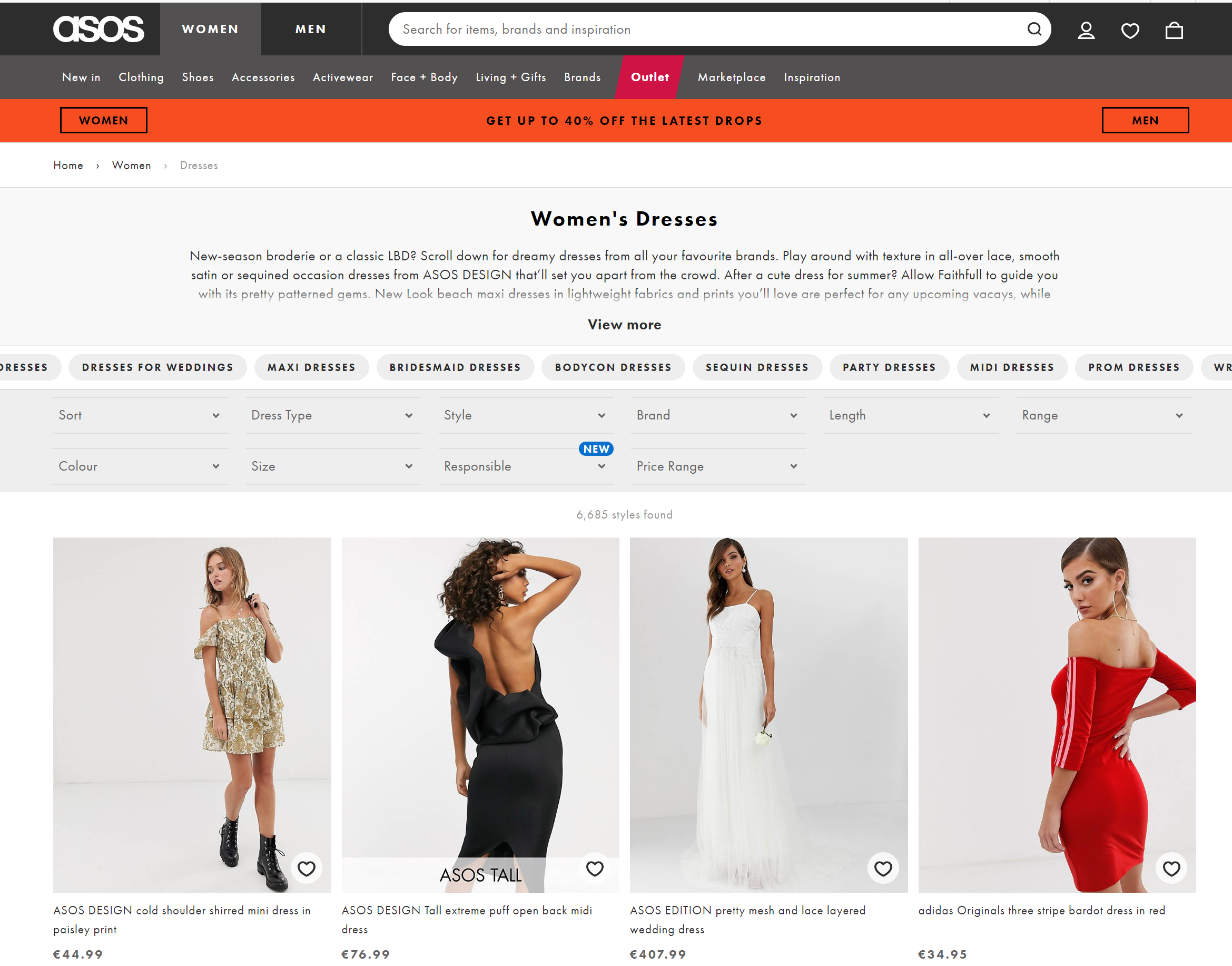 product listing page 01 asos - The Definitive Guide to Optimize Your Product Listing Pages