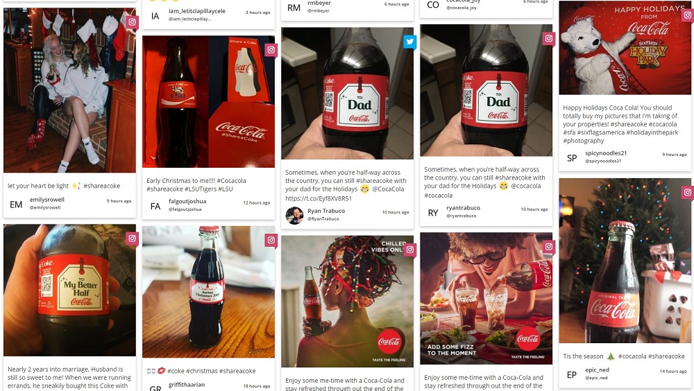 Пользовательский контент #Shareacoke