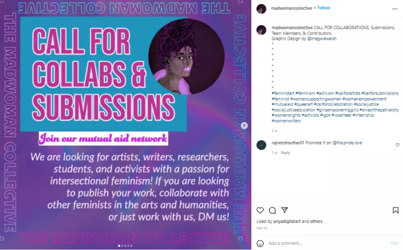 publication instagram pour la collaboration