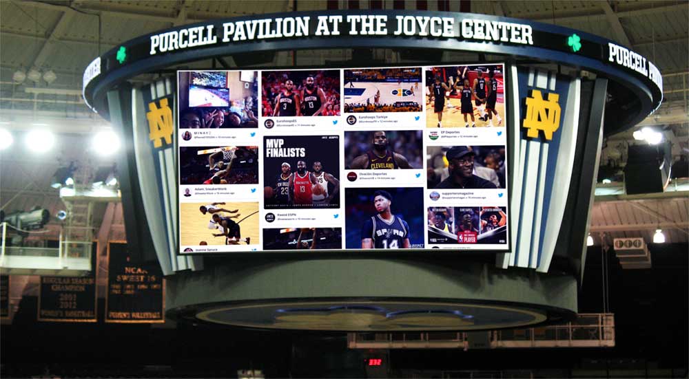 Zidul social pe jumbotron