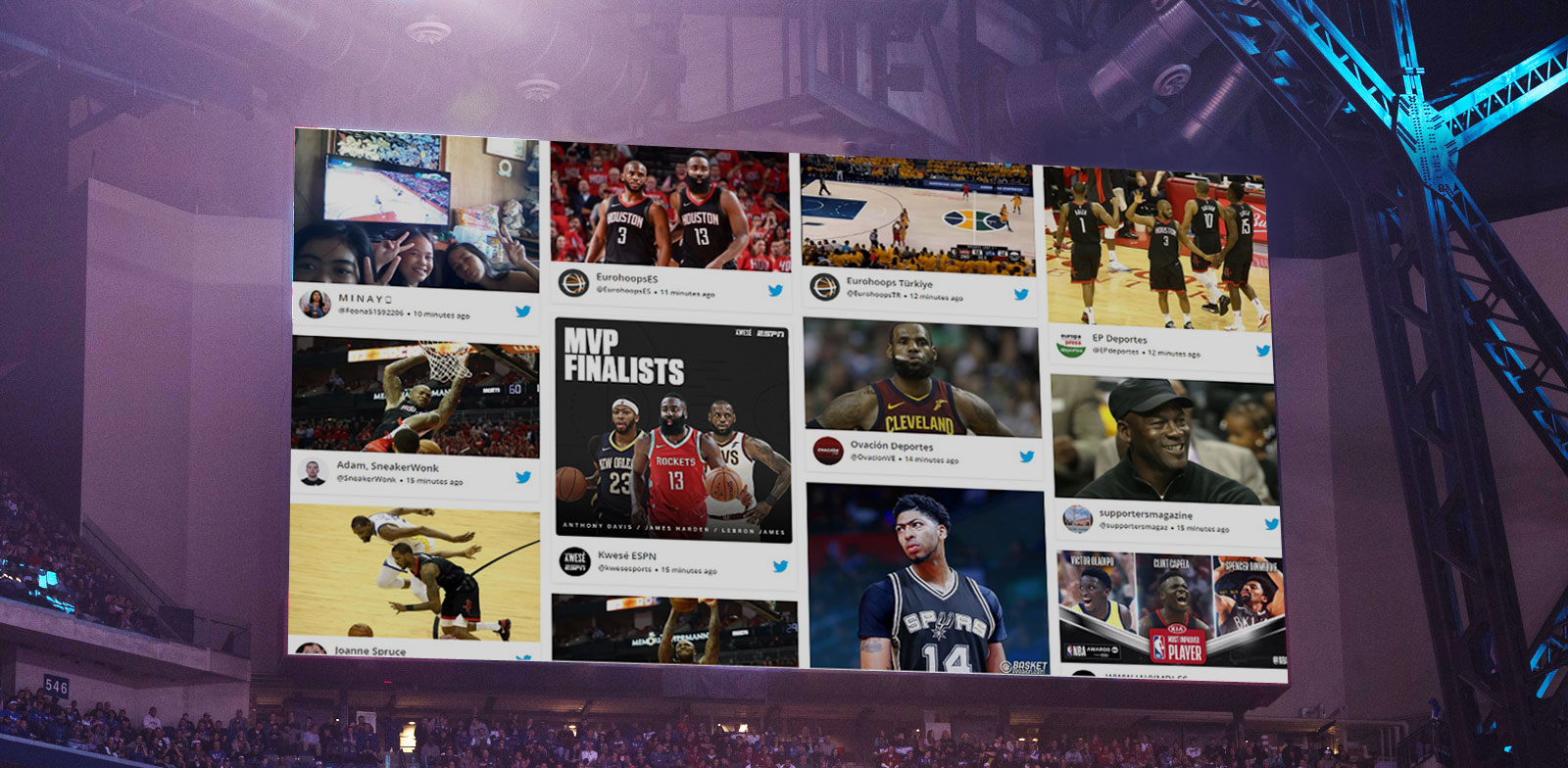 Social Wall na imprezie sportowej