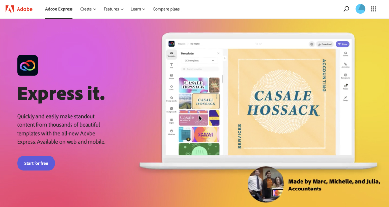 adobe express untuk membuat konten visual