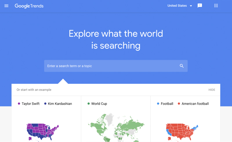 tendances google pour la recherche sur les réseaux sociaux