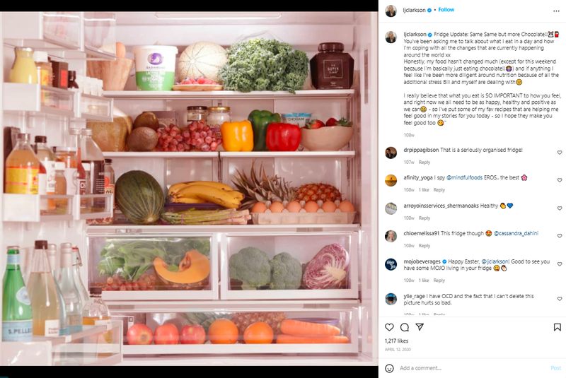 publica varias fotos sobre lo que hay en tu refrigerador