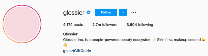 Glossier Instagram السيرة الذاتية