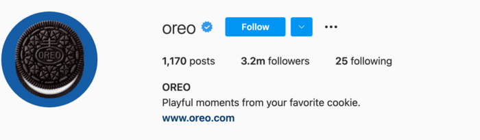 Bio Instagram Oreo