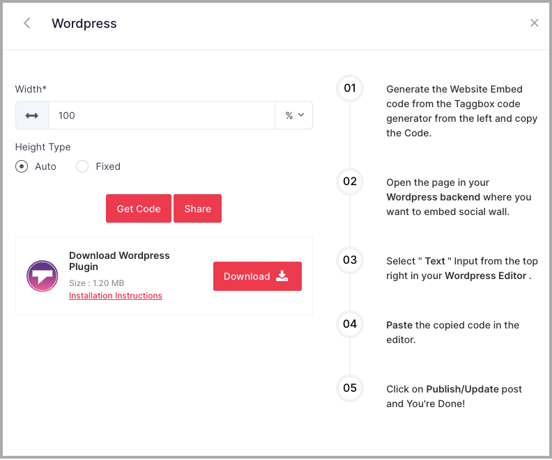 добавить ленту социальных сетей в wordpress