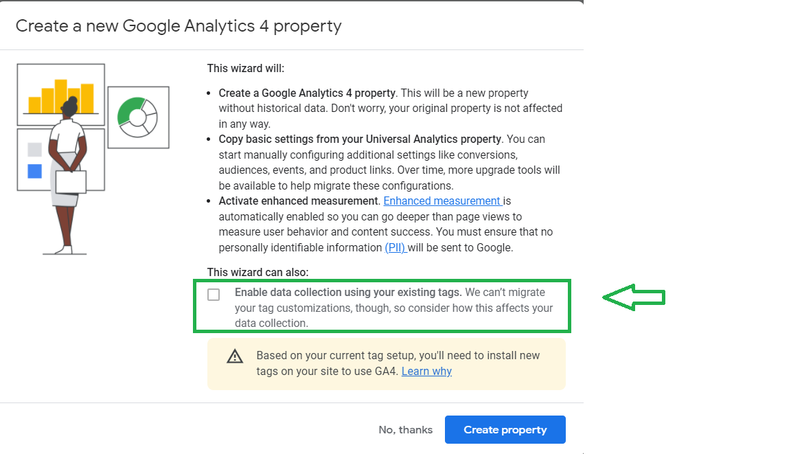 Haga clic en la recopilación de datos