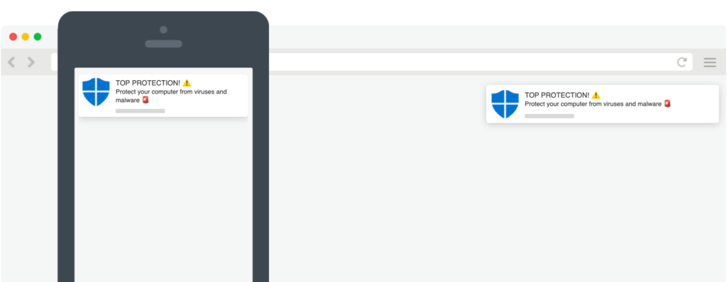Ejemplo 1 de publicidad push de antivirus
