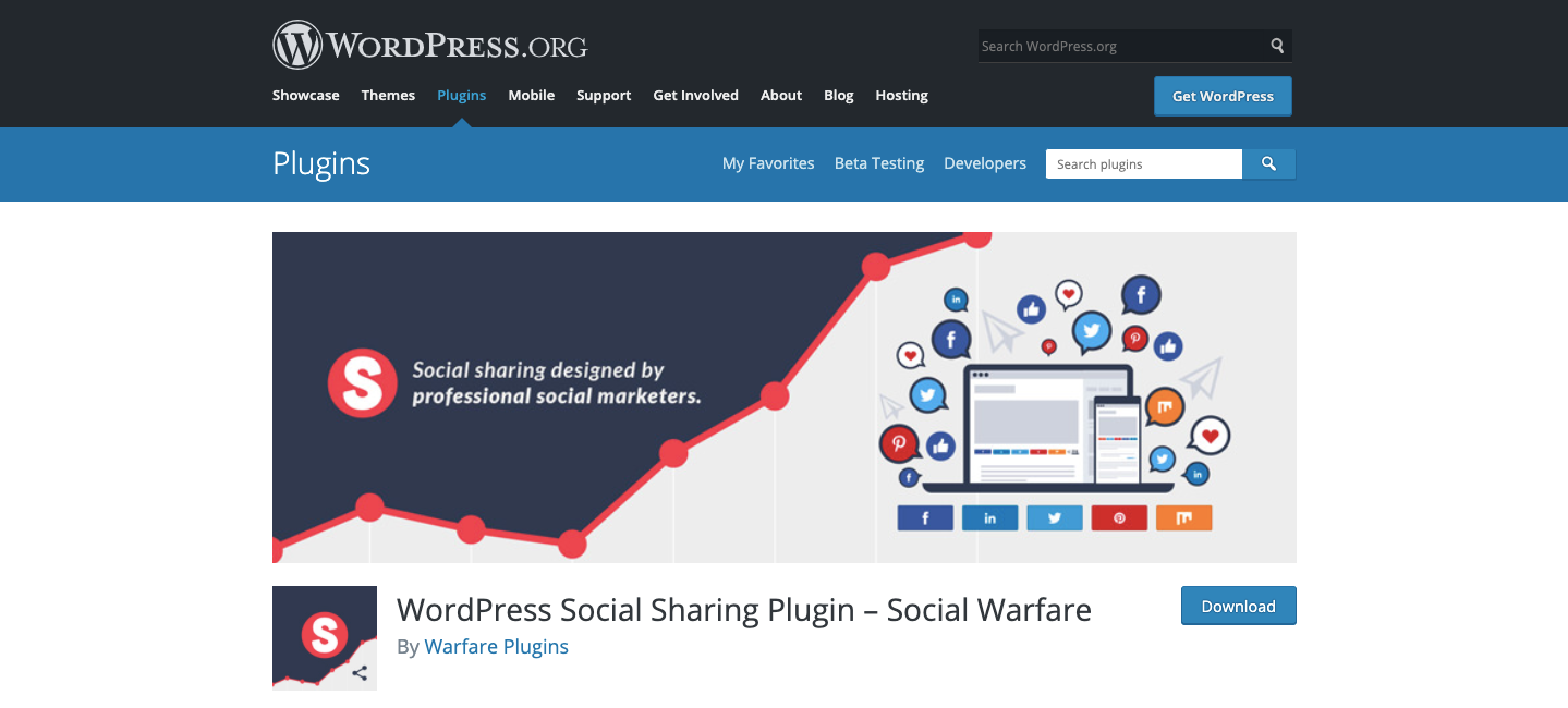 Widget dei social media di WordPress