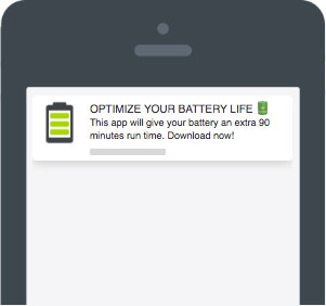 ejemplo de una buena copia de anuncios push para campañas de aplicaciones de servicios públicos móviles
