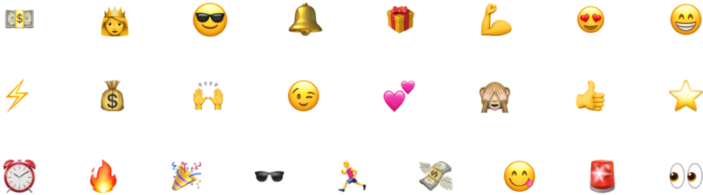 gráfico de emojis que aumentan el roi